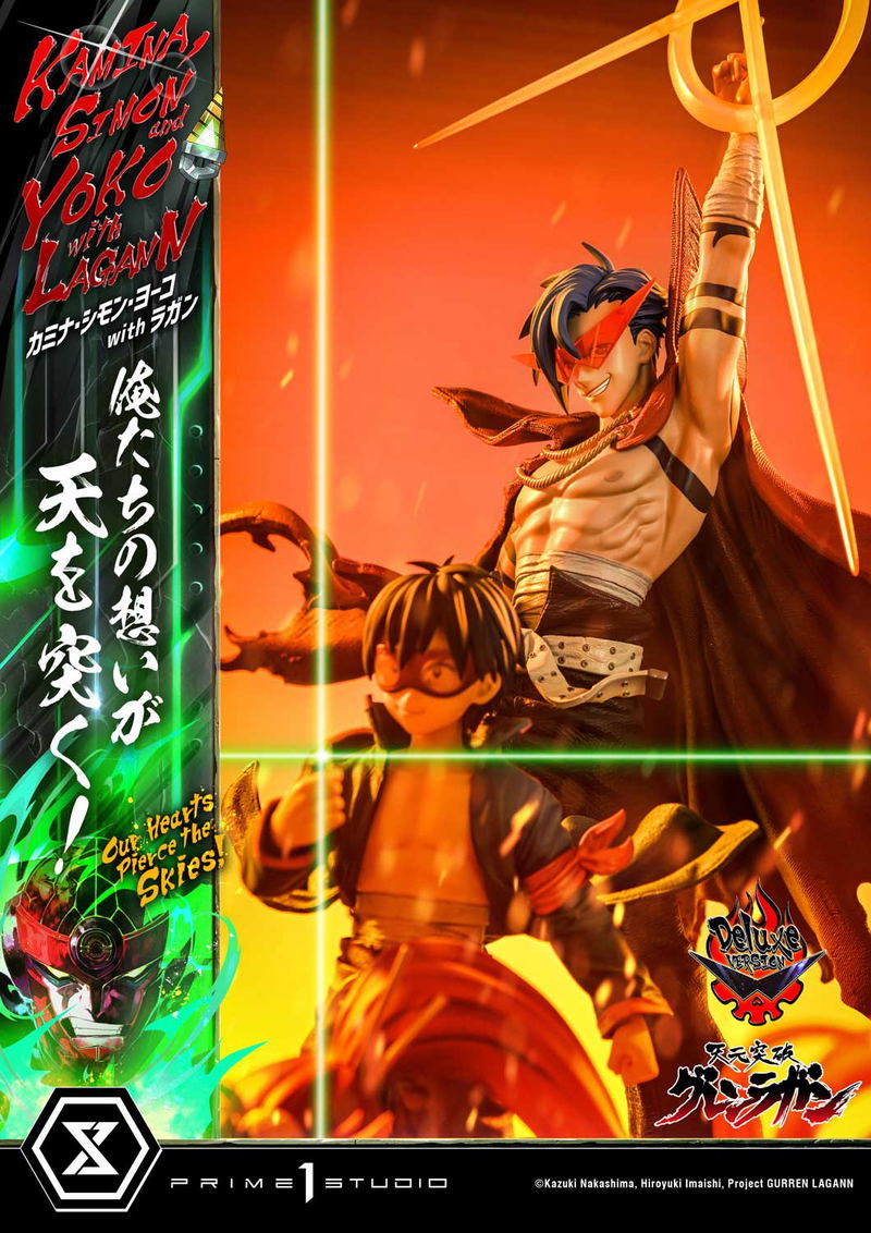 Ultimate Premium Masterline Tengen Toppa Gurren Lagann 1/4 Scale Statue: Kamina, Simon & Yoko with Lagann Our Hearts Pierce the Skies! DX Edition image 11