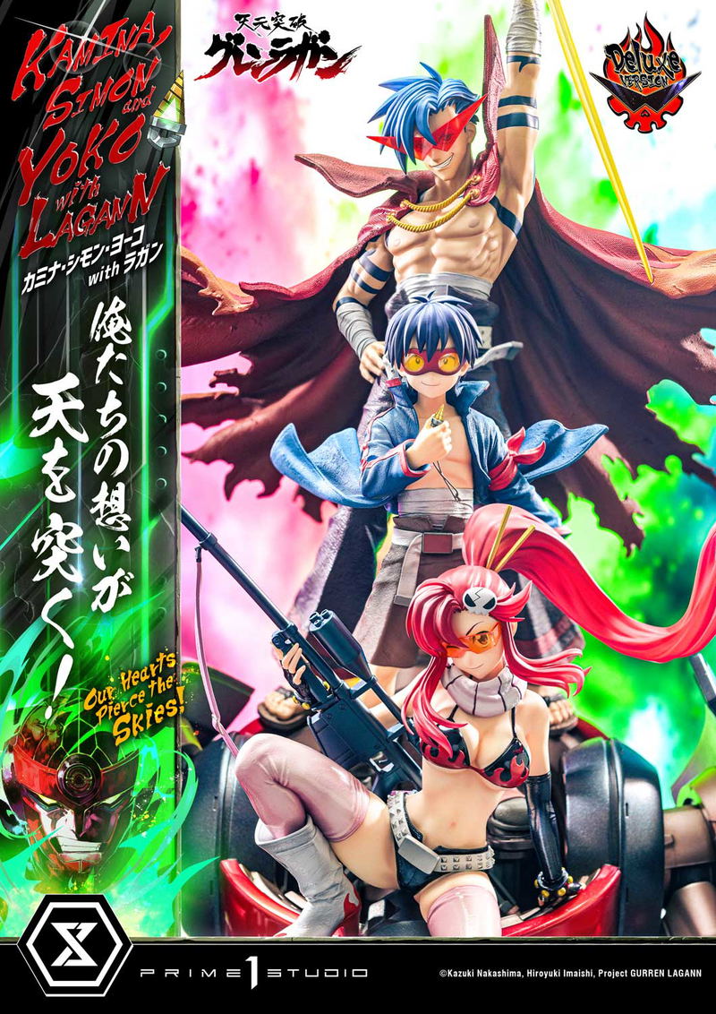 Ultimate Premium Masterline Tengen Toppa Gurren Lagann 1/4 Scale Statue: Kamina, Simon & Yoko with Lagann Our Hearts Pierce the Skies! DX Edition image 15
