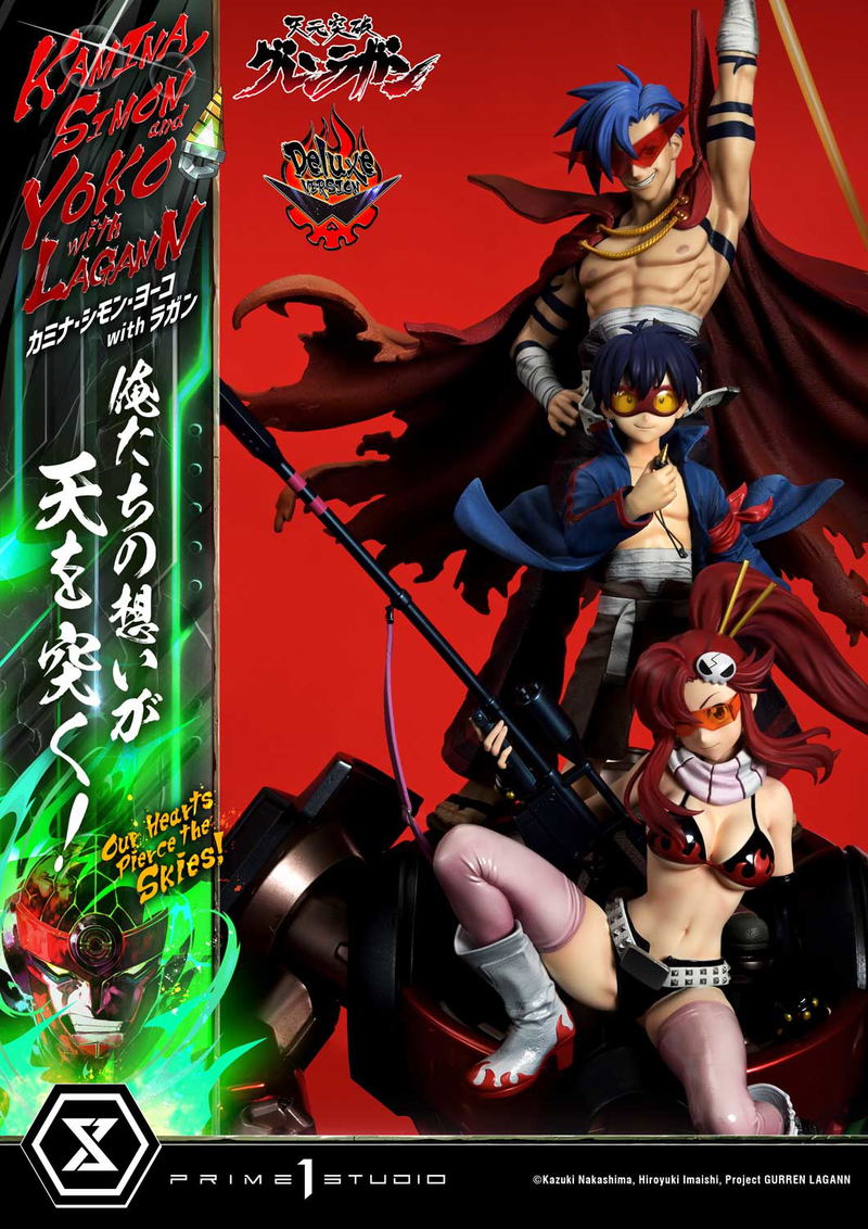 Ultimate Premium Masterline Tengen Toppa Gurren Lagann 1/4 Scale Statue: Kamina, Simon & Yoko with Lagann Our Hearts Pierce the Skies! DX Edition image 16