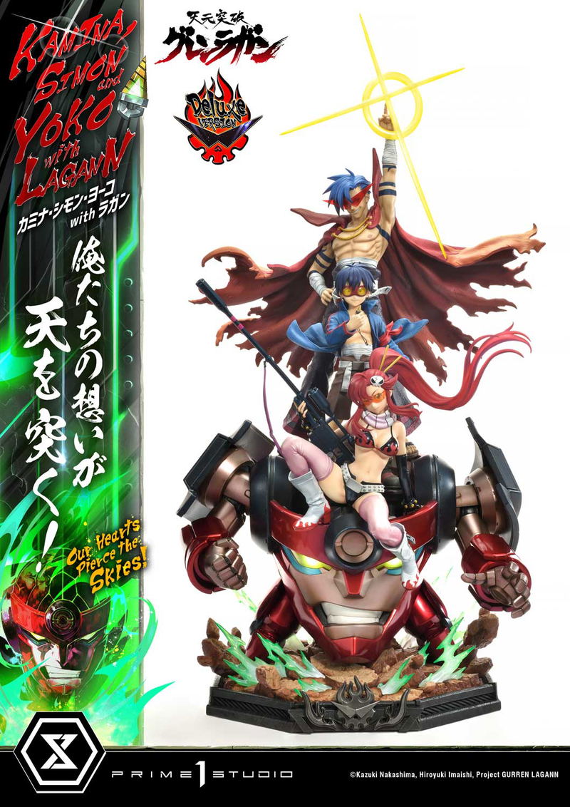 Ultimate Premium Masterline Tengen Toppa Gurren Lagann 1/4 Scale Statue: Kamina, Simon & Yoko with Lagann Our Hearts Pierce the Skies! DX Edition image 18