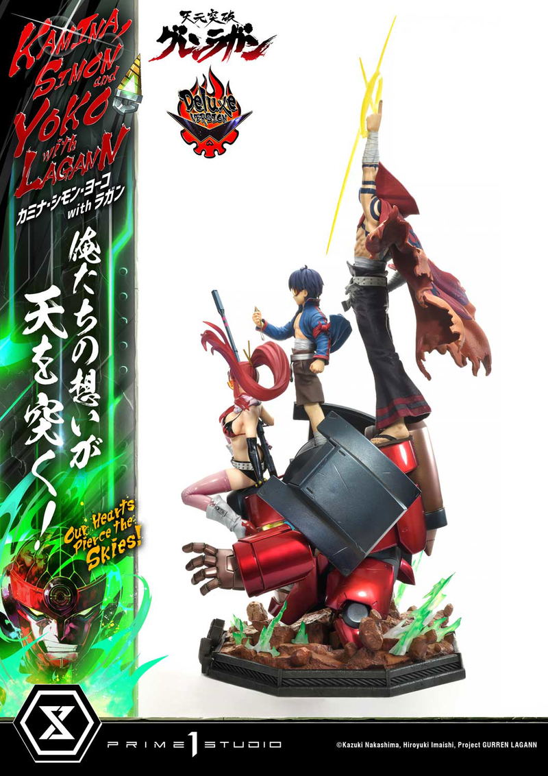 Ultimate Premium Masterline Tengen Toppa Gurren Lagann 1/4 Scale Statue: Kamina, Simon & Yoko with Lagann Our Hearts Pierce the Skies! DX Edition image 19