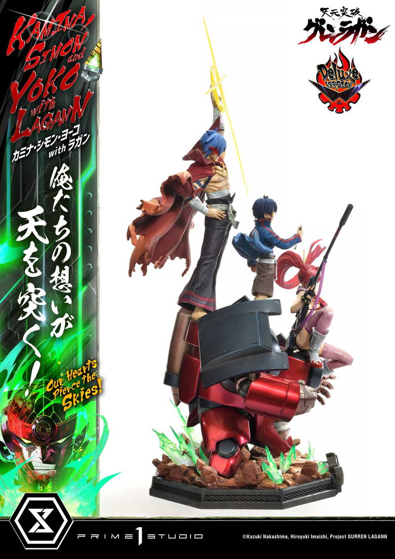 Ultimate Premium Masterline Tengen Toppa Gurren Lagann 1/4 Scale Statue: Kamina, Simon & Yoko with Lagann Our Hearts Pierce the Skies! DX Edition image 21