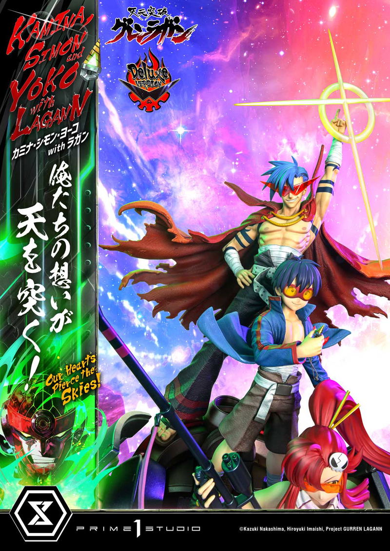 Ultimate Premium Masterline Tengen Toppa Gurren Lagann 1/4 Scale Statue: Kamina, Simon & Yoko with Lagann Our Hearts Pierce the Skies! DX Edition image 3