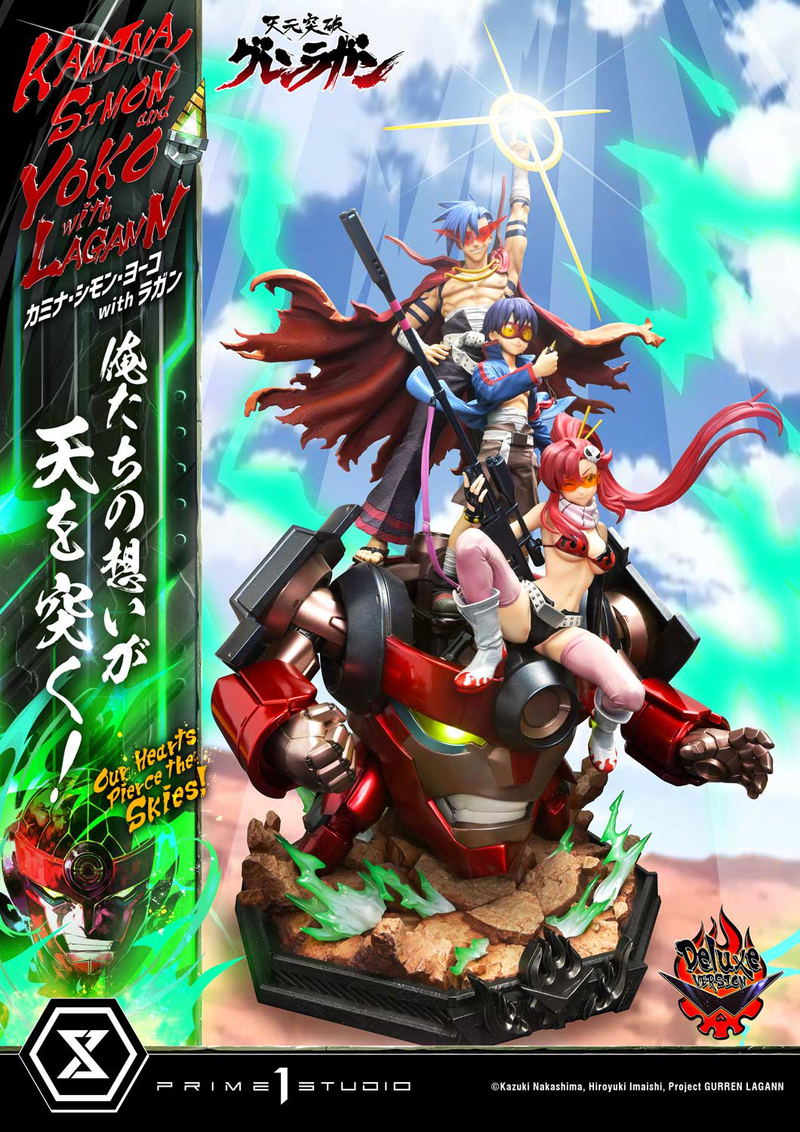 Ultimate Premium Masterline Tengen Toppa Gurren Lagann 1/4 Scale Statue: Kamina, Simon & Yoko with Lagann Our Hearts Pierce the Skies! DX Edition image 4