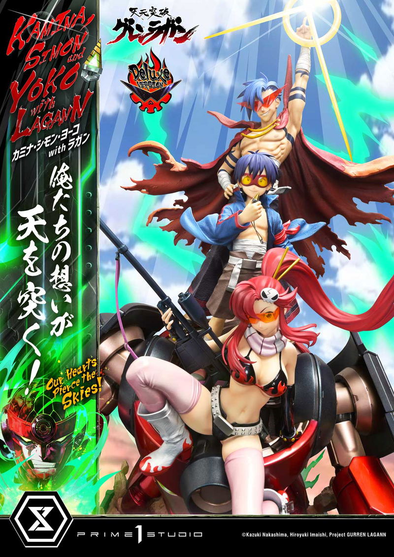 Ultimate Premium Masterline Tengen Toppa Gurren Lagann 1/4 Scale Statue: Kamina, Simon & Yoko with Lagann Our Hearts Pierce the Skies! DX Edition image 5