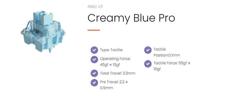 Akko V3 Creamy Blue Pro Switch (45pcs) image 4