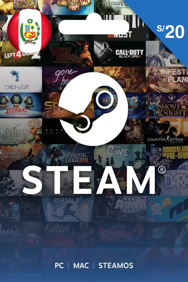 Steam Gift Card (PEN 20 | For Peru Currency Only) <span class="ext" style="background-color: #2a475e; color: #FFFFFF;">STEAM</span> <span class="ext ext_digital">digital</span> image 1
