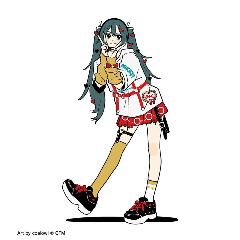 Hatsune Miku Original Illustration Hatsune Miku Art By Coalowl Illustration Wear T-shirt (Men's Size S) image 5