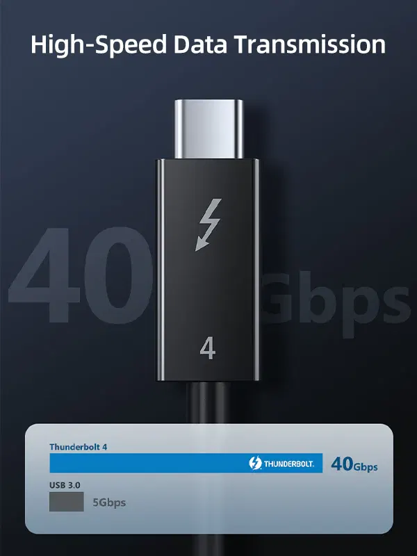 CABLETIME Intel Certified Thunderbolt 4 Cable USB C to USB C (2.5m) image 3