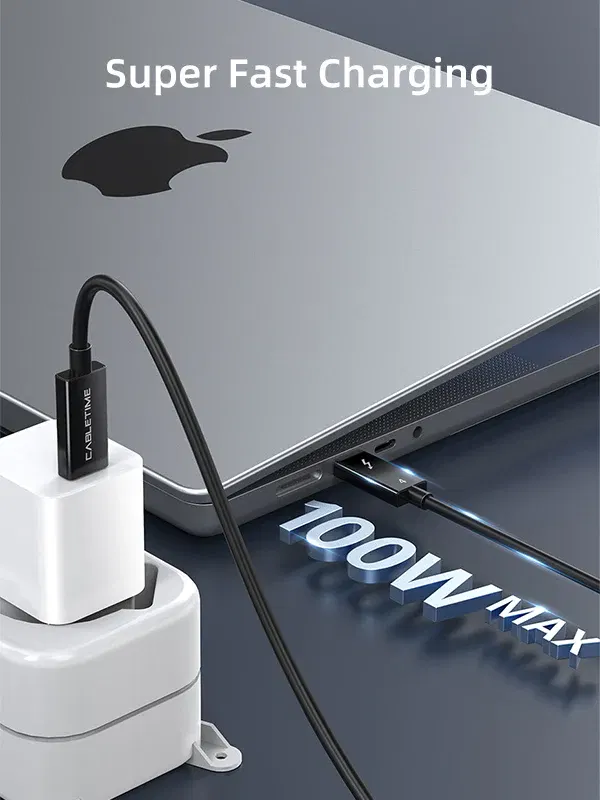 CABLETIME Intel Certified Thunderbolt 4 Cable USB C to USB C (2.5m) image 5