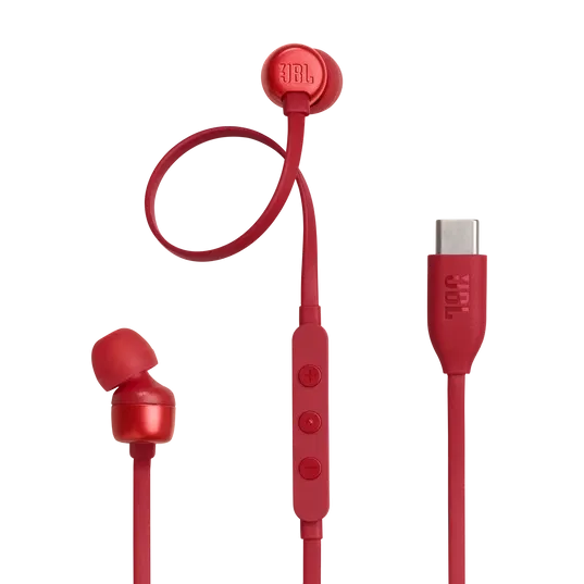 JBL Tune 310C USB-C Wired Hi-Res In-Ear Headphones (Red) image 6