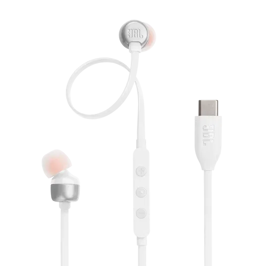 JBL Tune 310C USB-C Wired Hi-Res In-Ear Headphones (White) image 1