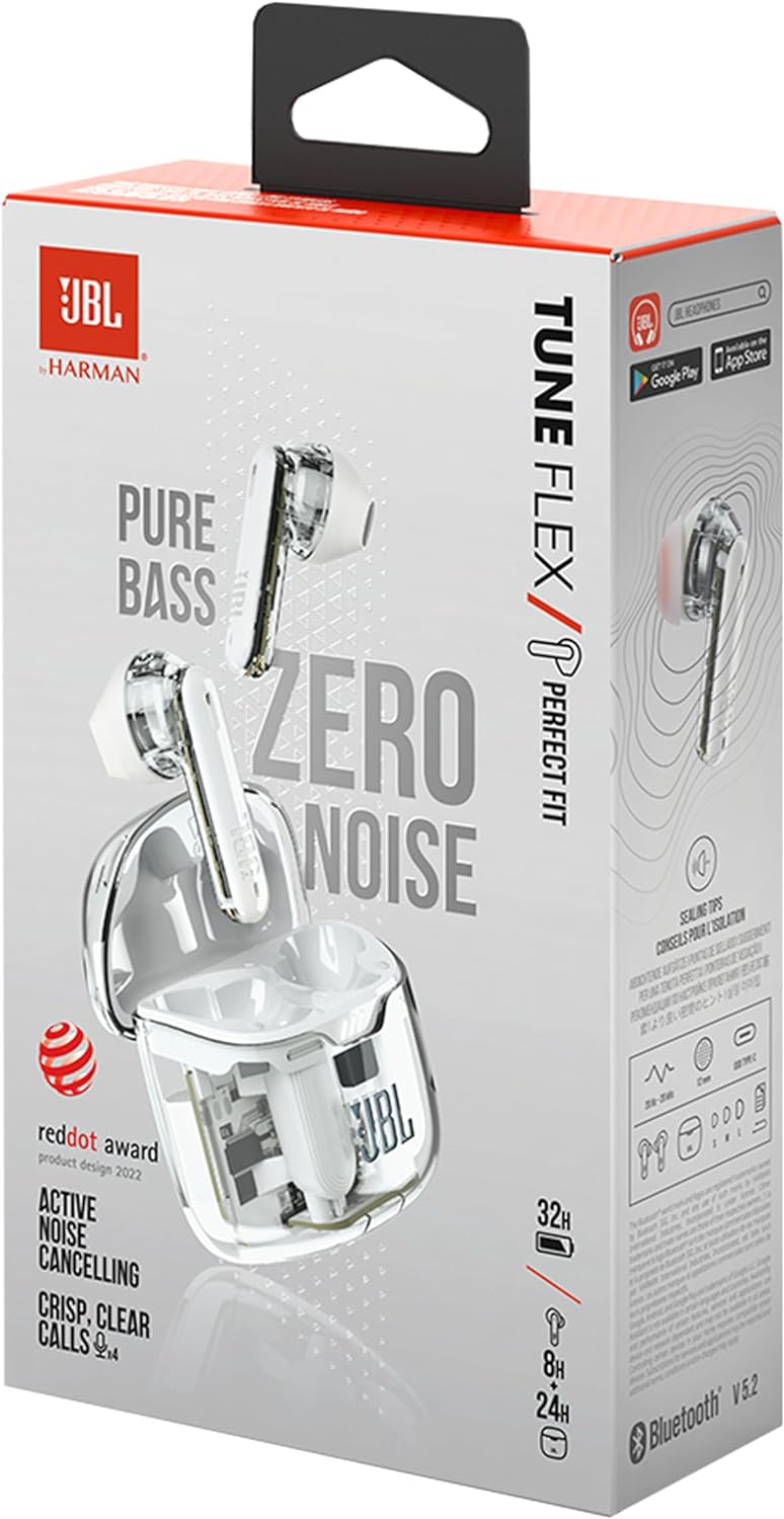 JBL Tune Flex Ghost Edition TWS ANC Earbuds (White) image 7