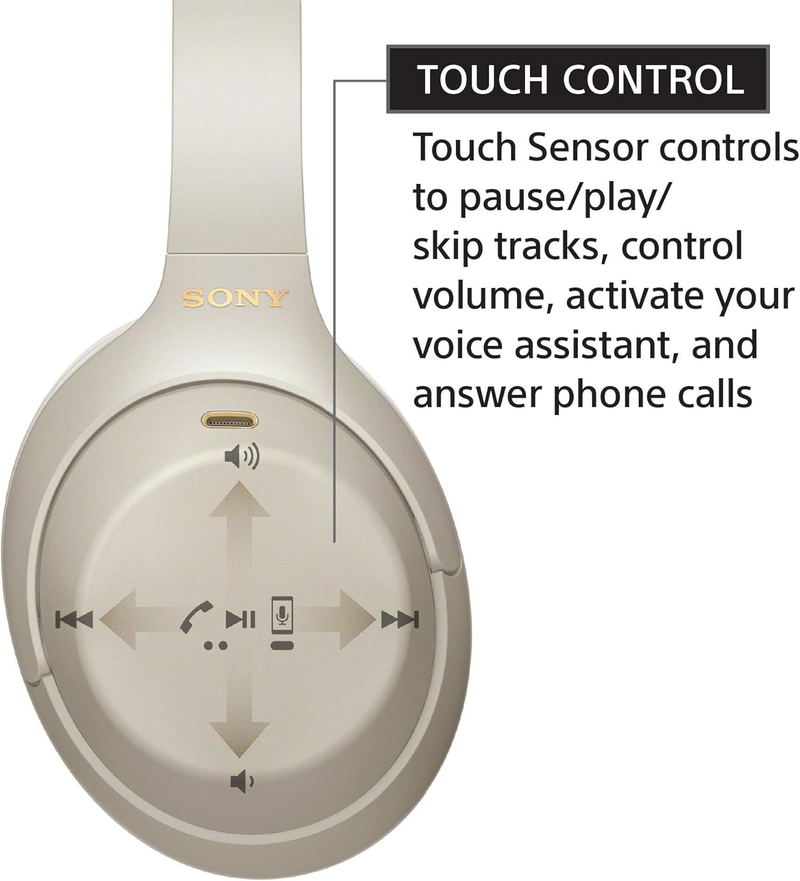 Sony WH-1000XM4 Wireless Noise-Canceling Headphones (Silver) image 8