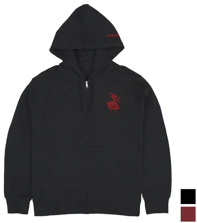 Date A Live IV - Kurumi Tokisaki Silhouette Embroidered Zip Hoodie (Black | Size XXL) image 1