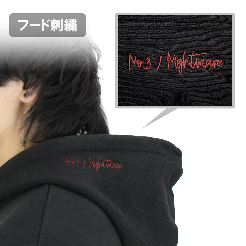 トップス Kurumi Date A Live IV - Kurumi Tokisaki Silhouette Embroidered Zip Hoodie