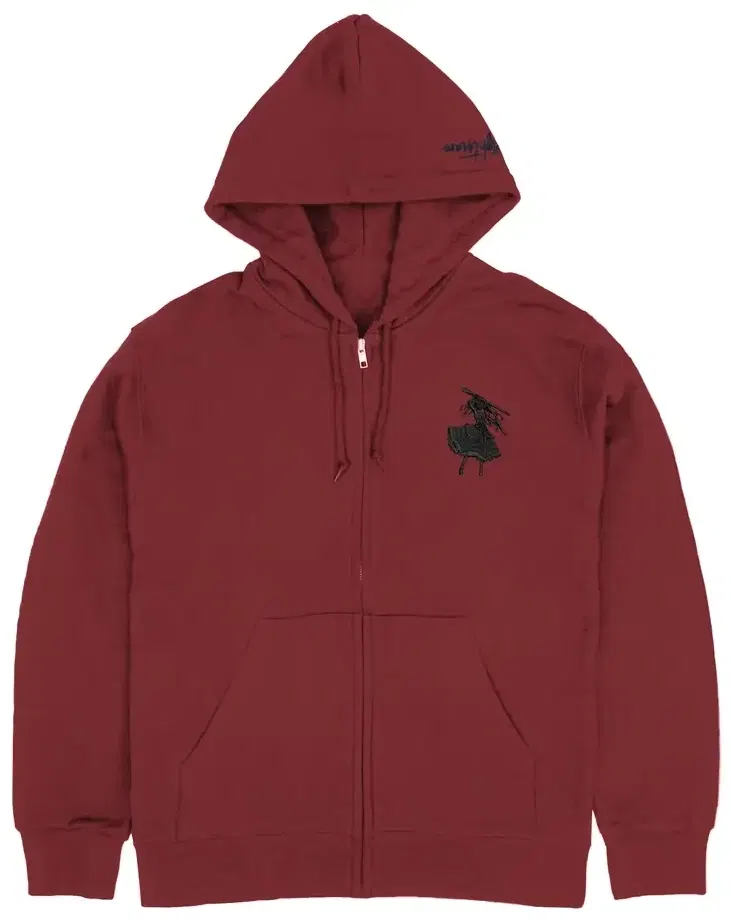 トップス Kurumi Date A Live IV - Kurumi Tokisaki Silhouette Embroidered Zip Hoodie