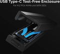 Sabrent USB 3.2 Type-C Tool-Free Enclosure for M.2 PCIe NVMe and SATA SSDs thumbnail 4