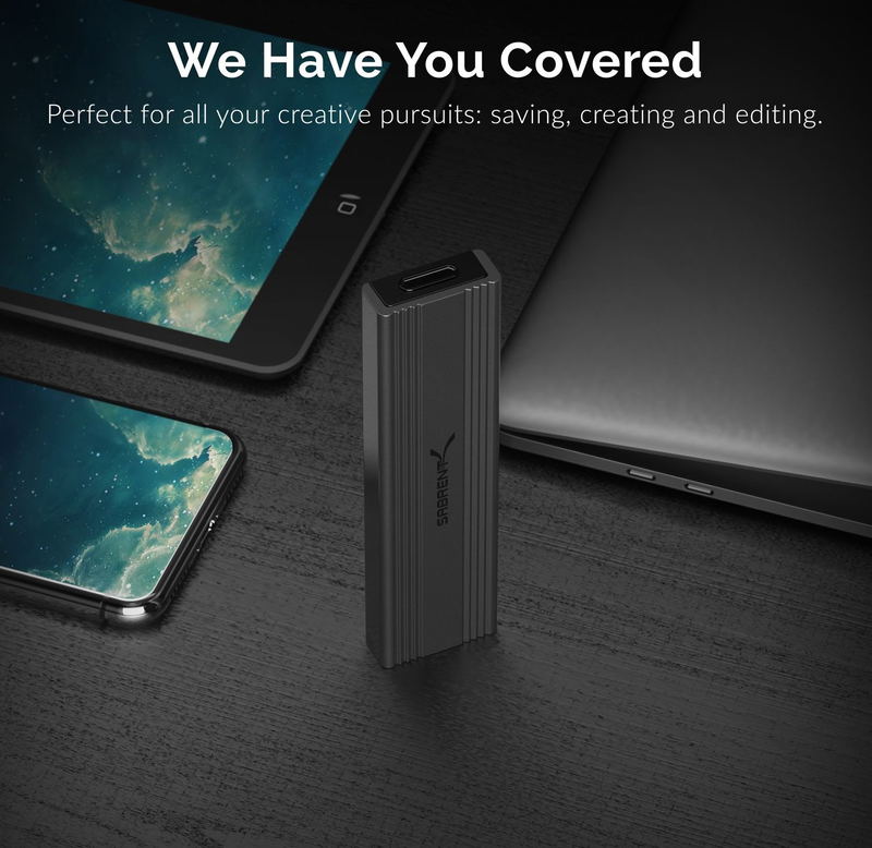 Sabrent USB 3.2 Type-C Tool-Free Enclosure for M.2 PCIe NVMe and SATA SSDs image 8