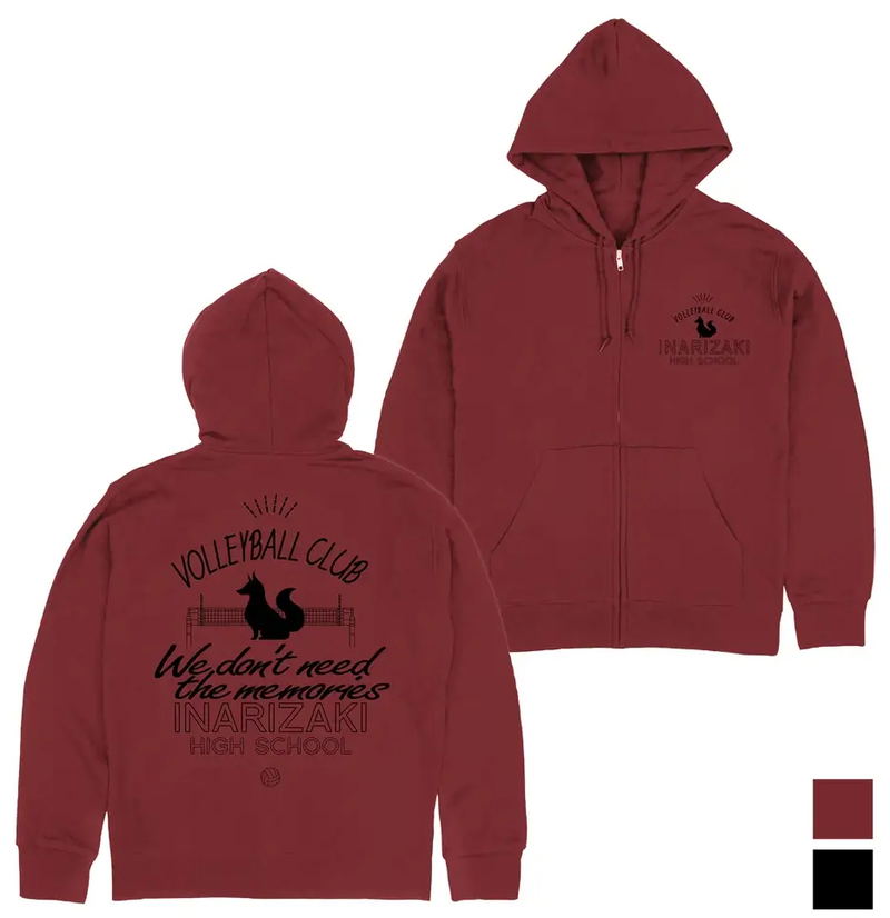 Haikyu!! - Inarizaki High School Volleyball Club Zip Hoodie (Burgundy | Size L) image 1