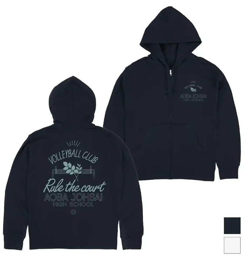 Haikyu!! - Aoba Johsai High School Volleyball Club Zip Hoodie (Navy | Size L) image 1