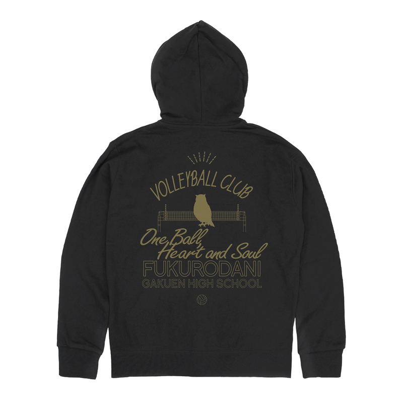 Haikyu!! - Fukurodani Academy High School Volleyball Club Zip Hoodie (Black | Size XL) image 2