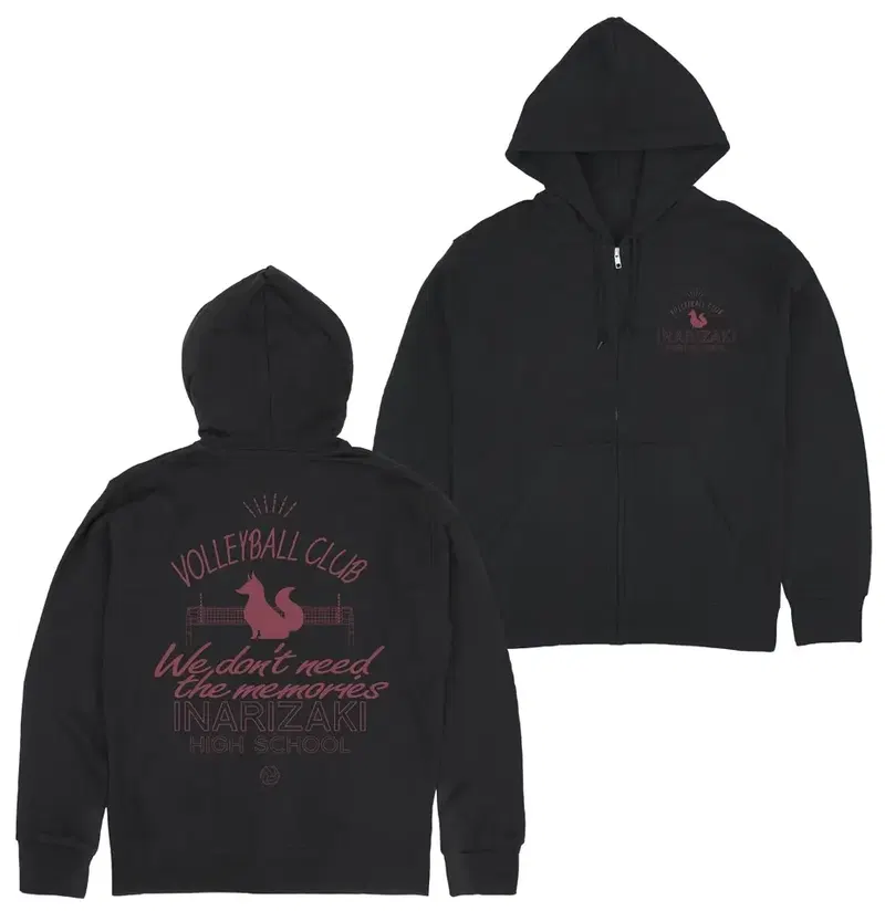 Haikyu!! - Inarizaki High School Volleyball Club Zip Hoodie (Black | Size M) image 1