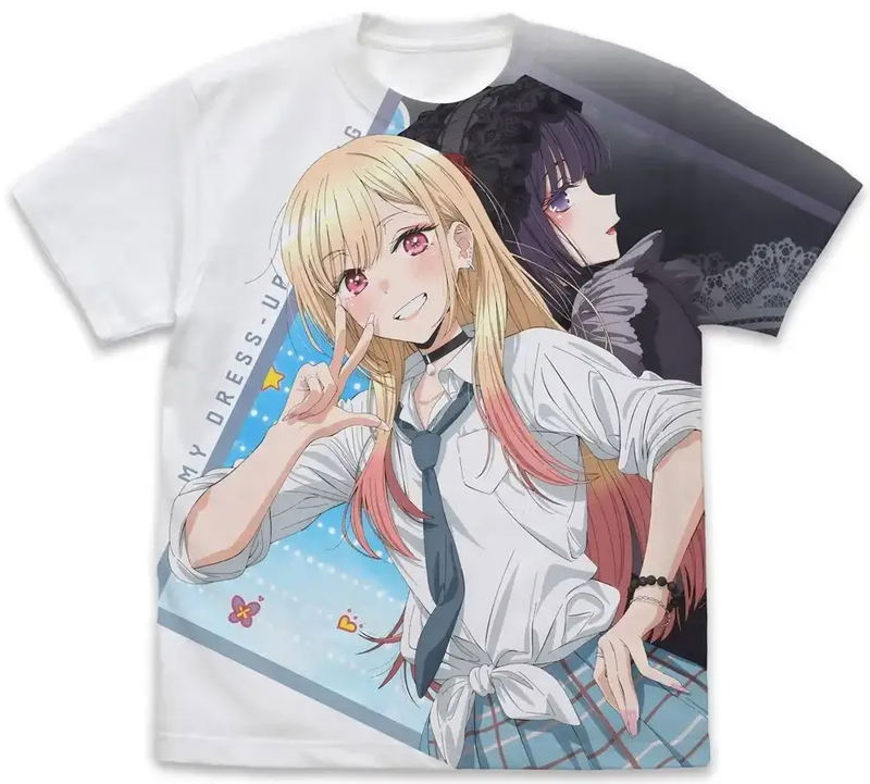 TV Anime My Dress-Up Darling - Kitagawa Marin Full Graphic T-shirt (White | Size M) image 1