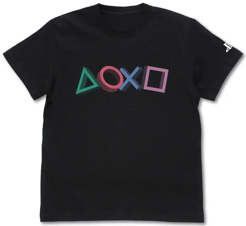 PlayStation - T-shirt For PlayStation 3D Shapes Logo Ver. (Black | Size S) image 1