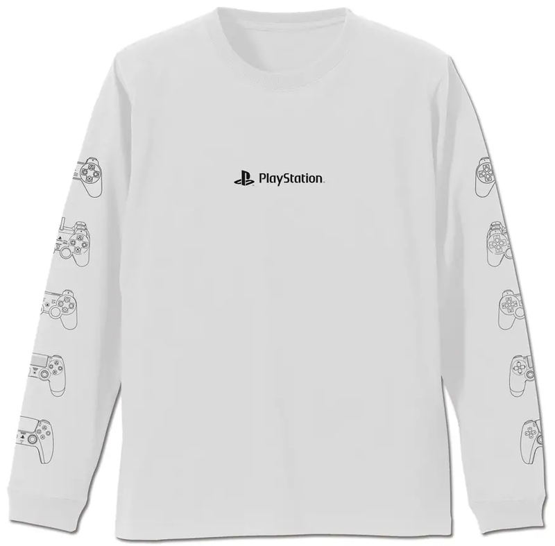 PlayStation - Ribbed Long Sleeve T-shirt For PlayStation Controller Line-ups Ver. (White | Size M) image 1