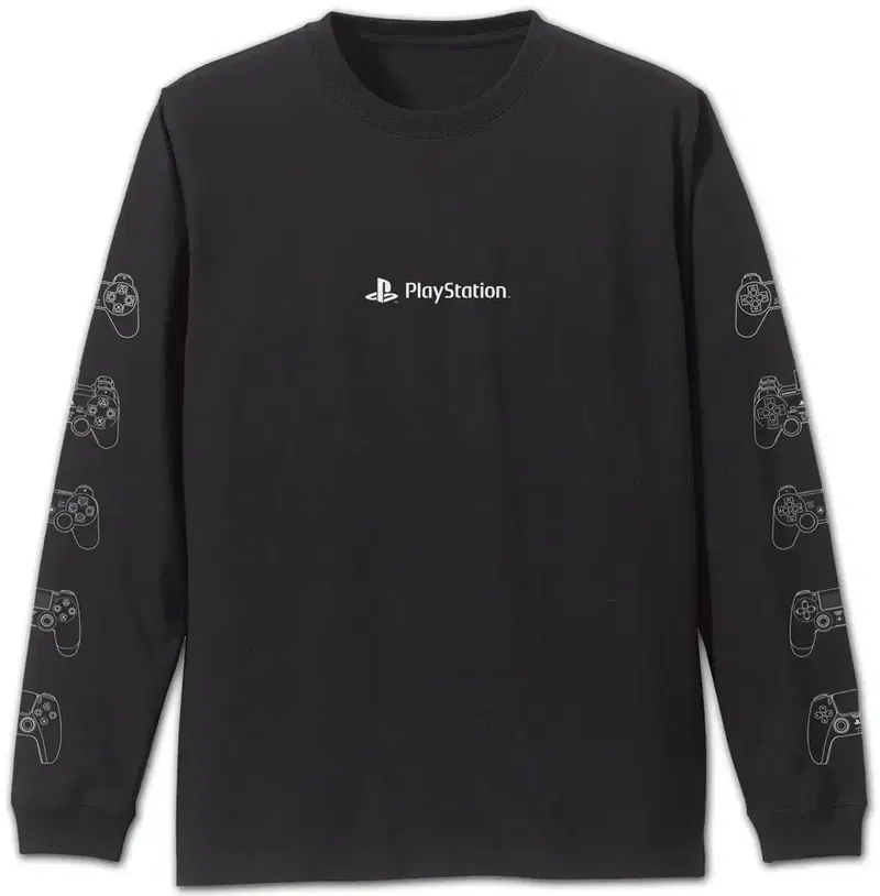 PlayStation - Ribbed Long Sleeve T-shirt For PlayStation Controller Line-ups Ver. (Black | Size S) image 1