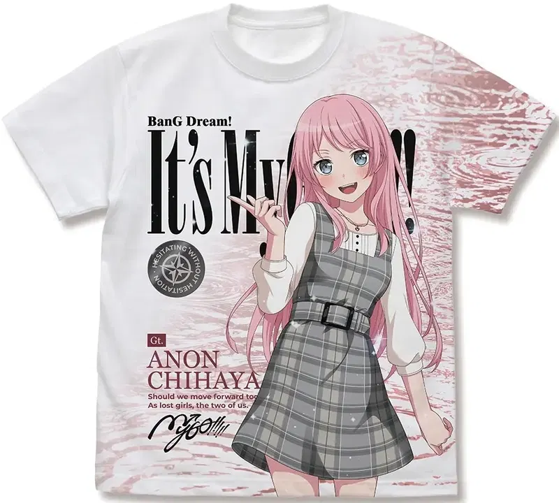 BanG Dream! It's MyGO!!!!! - Anon Chihaya Full Graphic T-shirt (White | Size S) image 1