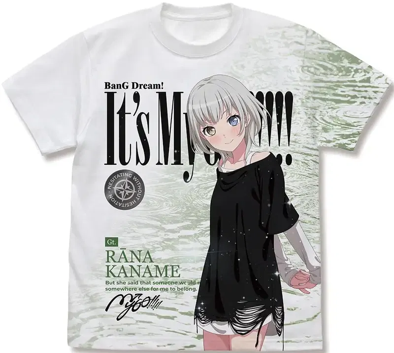 BanG Dream! It's MyGO!!!!! - Kaname Rana Full Graphic T-shirt (White | Size S) image 1