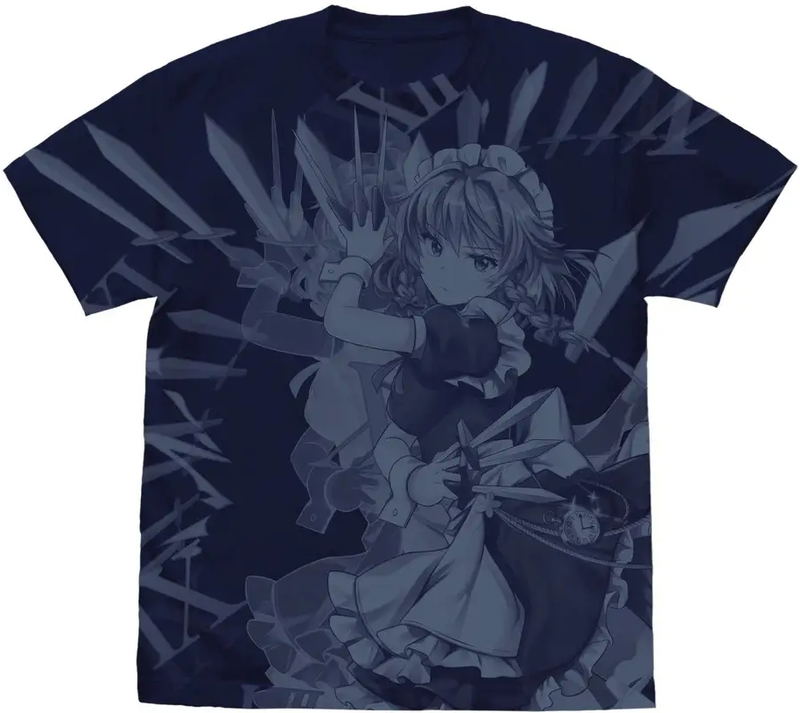 Touhou LostWord - Touhou LostWord Izayoi Sakuya All-Print T-shirt (Navy | Size M) image 1