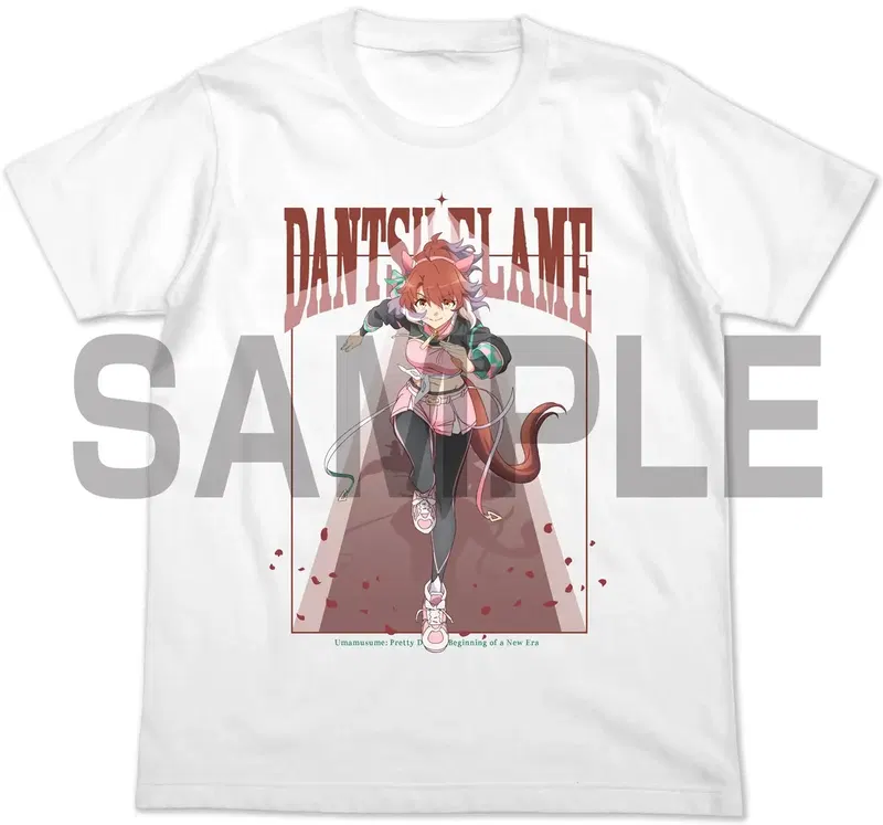 Movie Uma Musume: Pretty Derby Beginning Of A New Era - Dantsu Flame Full Color T-shirt (White | Size S) image 1