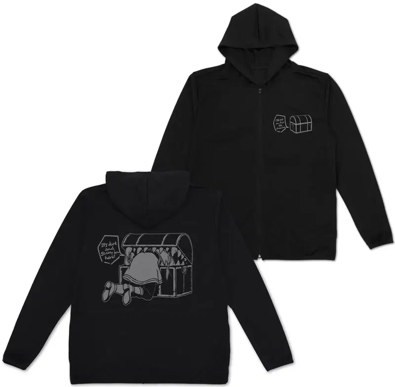 Frieren: Beyond Journey's End - Frieren Eaten By Mimic Thin Dry Hoodie (Black | Size M) image 1