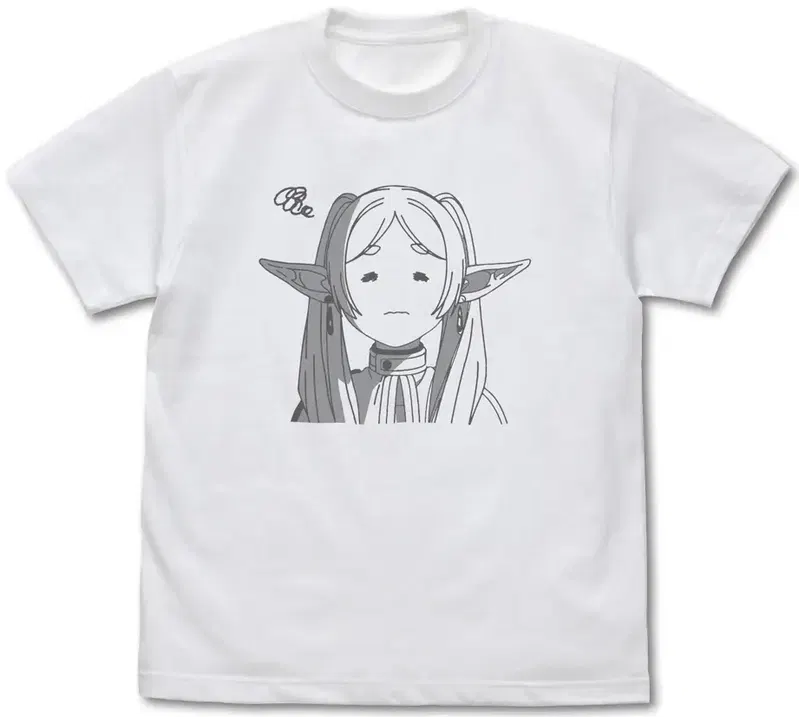 Frieren: Beyond Journey's End - Frieren Face T-shirt, Very Displeased Face Version (White | Size S) image 1