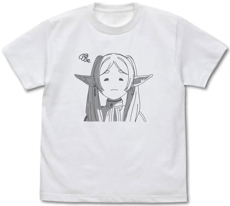 Frieren: Beyond Journey's End - Frieren Face T-shirt, Very Displeased Face Version (White | Size XL) image 1