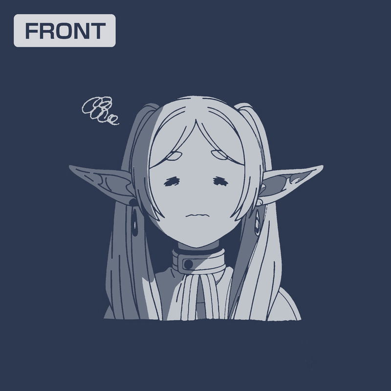 Frieren: Beyond Journey's End - Frieren Face T-shirt, Very Displeased Face Version (Slate | Size XL) image 2