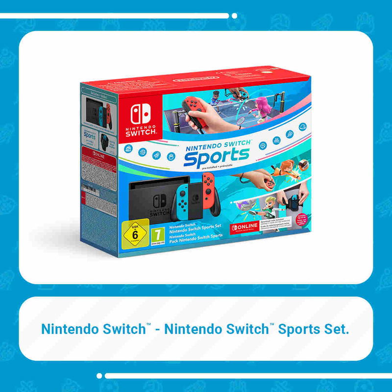 Nintendo Switch (Neon Red/Neon Blue) Switch Sports Set + 12 Months NSO image 2