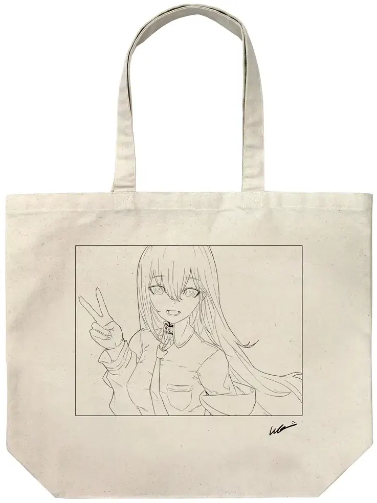 Steins;Gate - Newly Drawn Makise Kurisu Large Tote Bag Huke Ver. (Natural) image 1