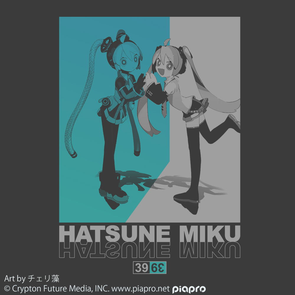 Hatsune Miku T-shirt Cherry Mo Ver. (Sumi | Size S)