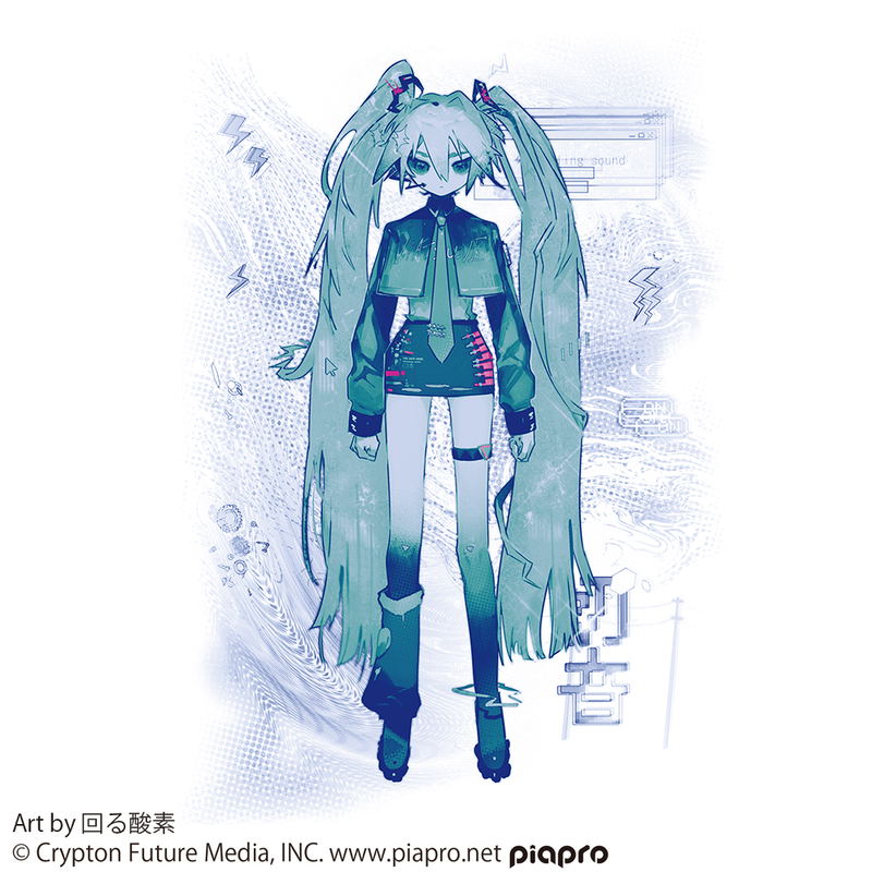 Hatsune Miku T-shirt Spinning Oxygen Ver. (White | Size L) image 2