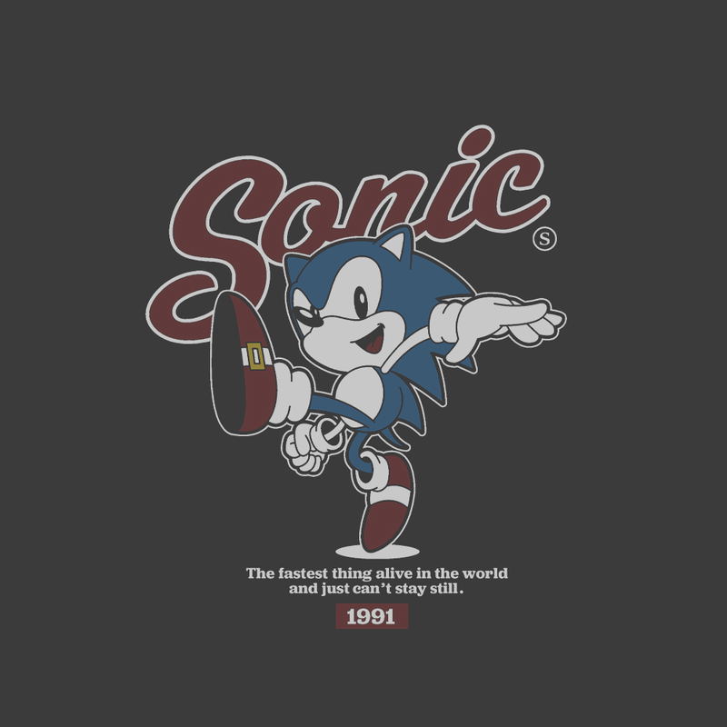 Sonic The Hedgehog Classic Sonic Vintage T-Shirt (Sumi | Size L) image 2