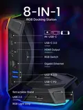 JSAUX 8-Port RGB Docking Station (Black) thumbnail 3