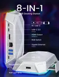 JSAUX 8-Port RGB Docking Station (White) thumbnail 3