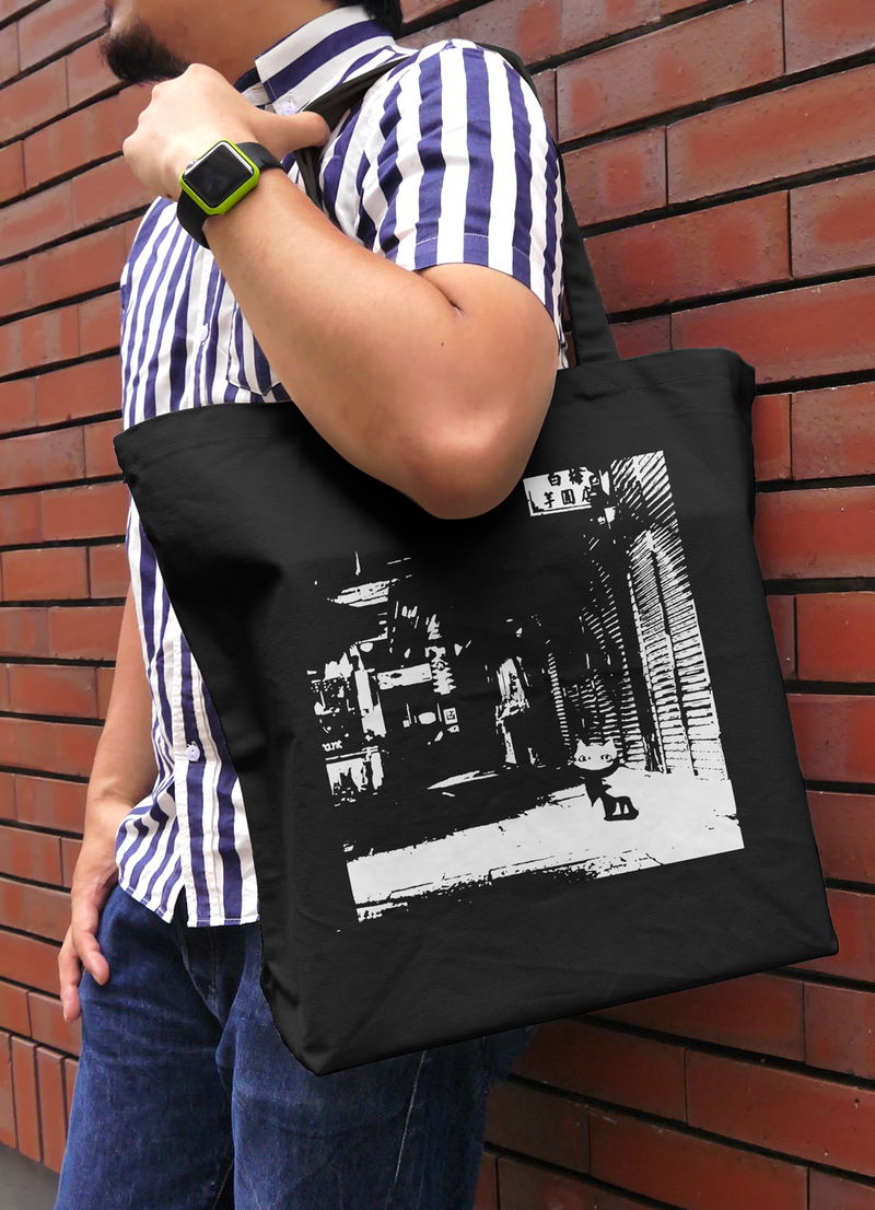 SCP Foundation - SCP-040-JP Cat Large Tote Bag (Black) image 2