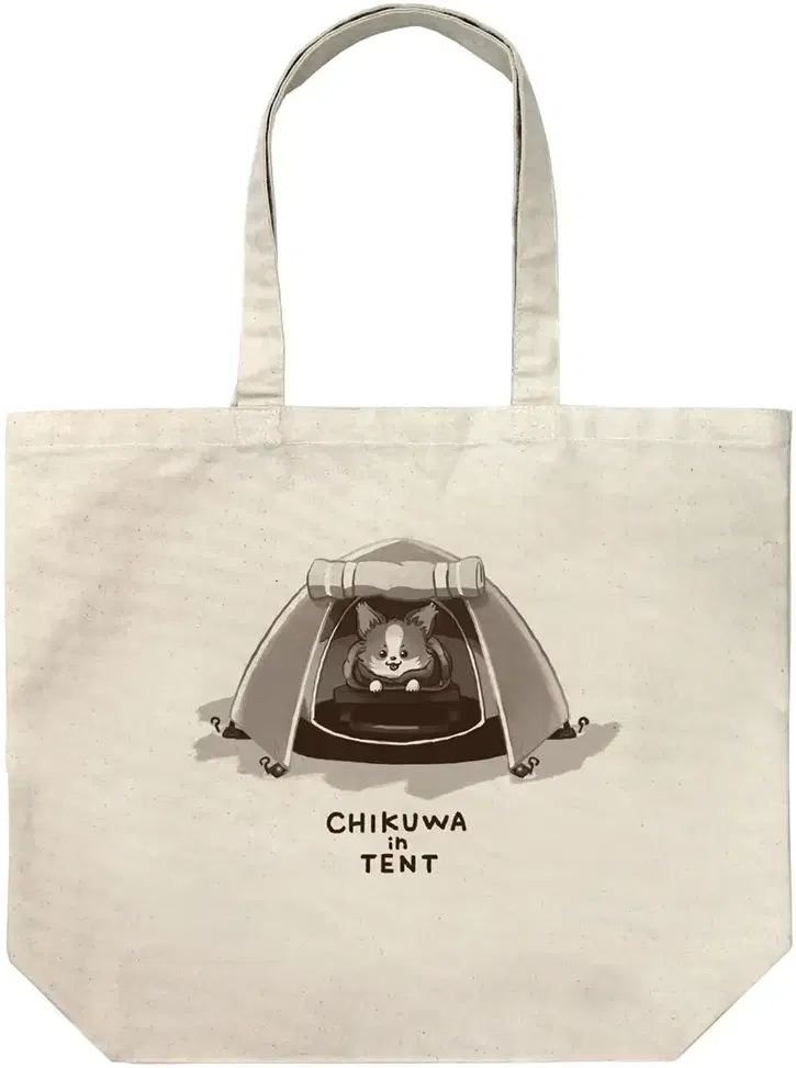 Yuru Camp Season 3 - Chikuwa In Tent Large Tote Bag (Natural) image 1