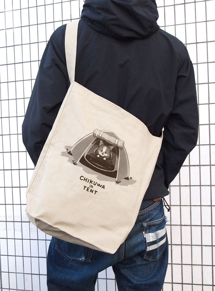 Yuru Camp Season 3 - Chikuwa In Tent Shoulder Tote Bag (Natural) image 2