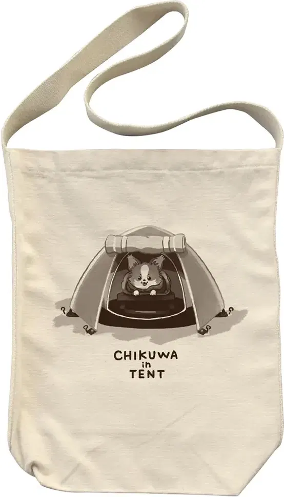 Yuru Camp Season 3 - Chikuwa In Tent Shoulder Tote Bag (Natural) image 1